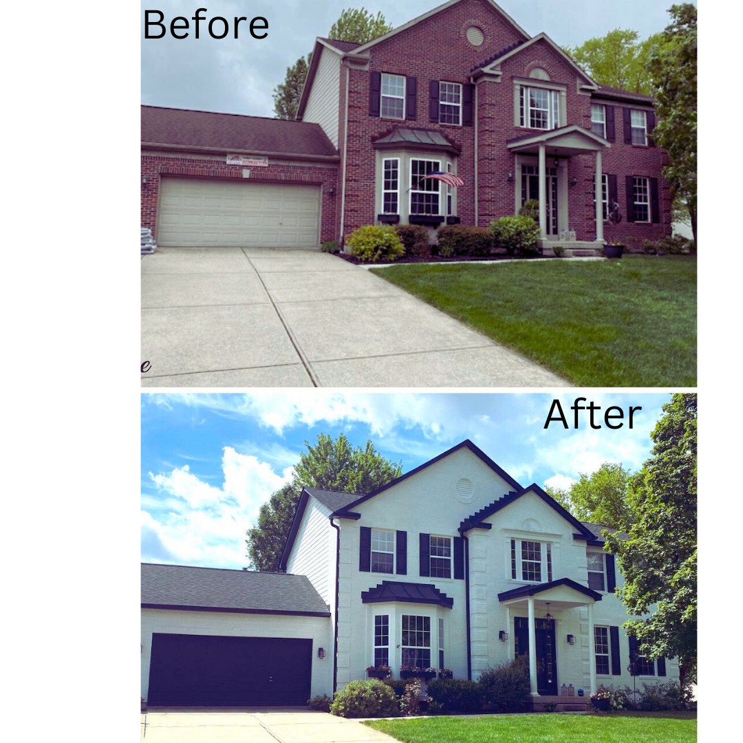 Before and after a home painting project in Dayton, OH